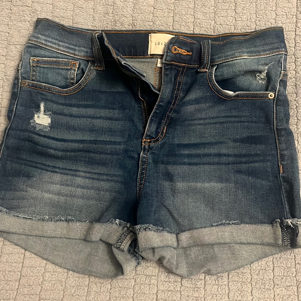 id:23 Brand Distressed Jean Shorts Stretch Denim